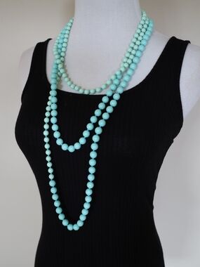 Turquoise Beaded Layered Necklace - Women Jewelry